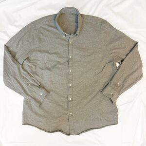 Abercrombie & Fitch Performance Knit Shirt Mens Size XXL Gray Button Up Stretch